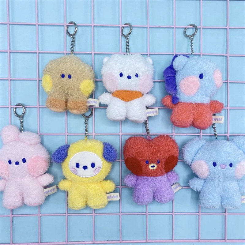 Gantungan Kunci Boneka Plush KPOP BT21 BTS TATA COOKY CHIMMY KOYA SHOOKY MANG RJ