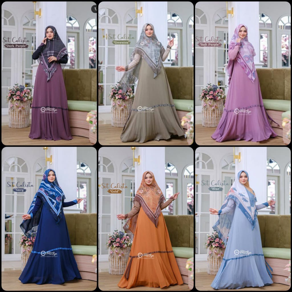 [MADENIA SYAR'I SALE] GAMIS SYARI / DRESS SET ORIGINAL" CALISTA " By Madenia SyarI/ Masya