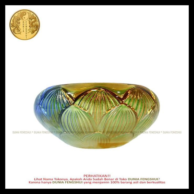 BAYAR DITEMPAT Bowl Teratai Pelangi | Simbol Kesehatan dan Panjang UMUR | Feng Shui SALE