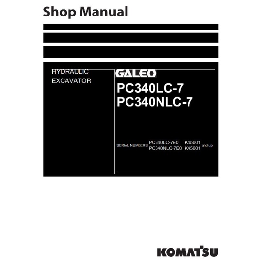 

shop manual excavator komatsu pc 340-7