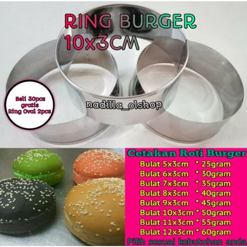 

Ring Roti Burger / Ring Cutter Bulat 10x3cm Isi 6 pcs