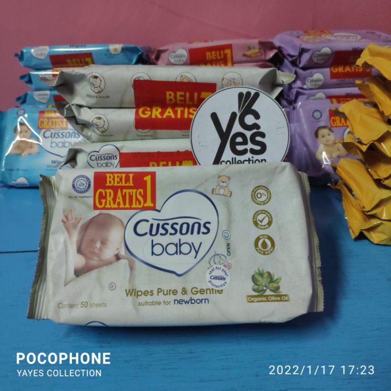 COD Tisu Basah Cussons Baby Wipes buy 1 get 1 - 50+50 sheet