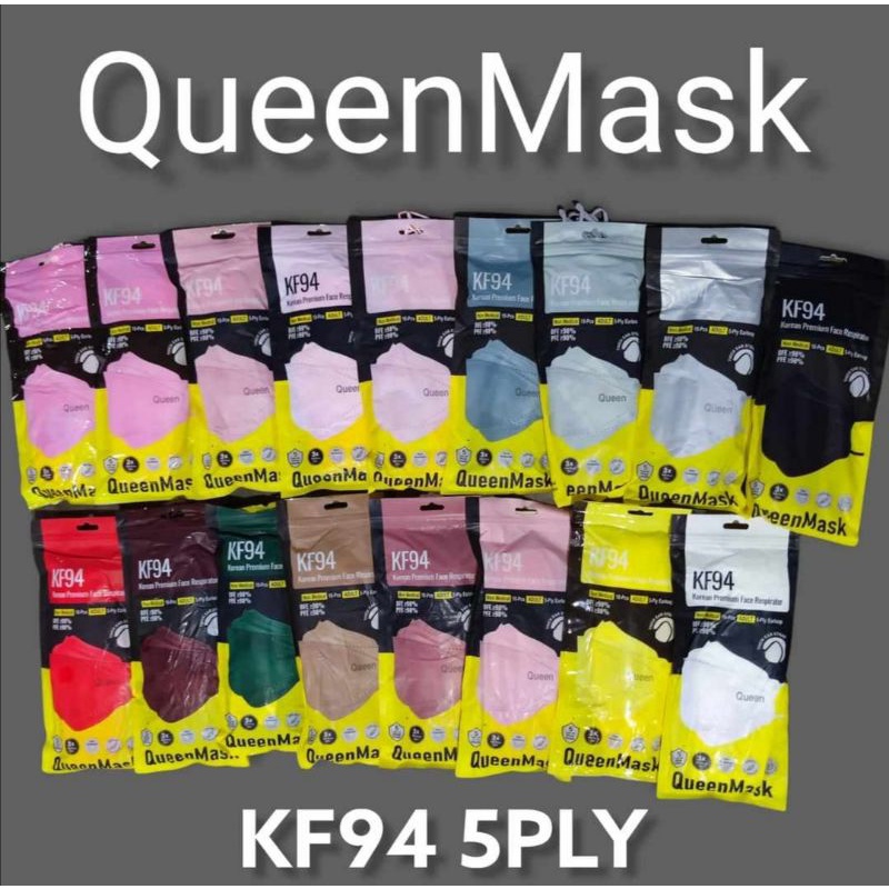 Masker KF94 QUEEN Mask 5Ply Emboss-Facemask Korea Evo KF94 5 Ply QUEENMask