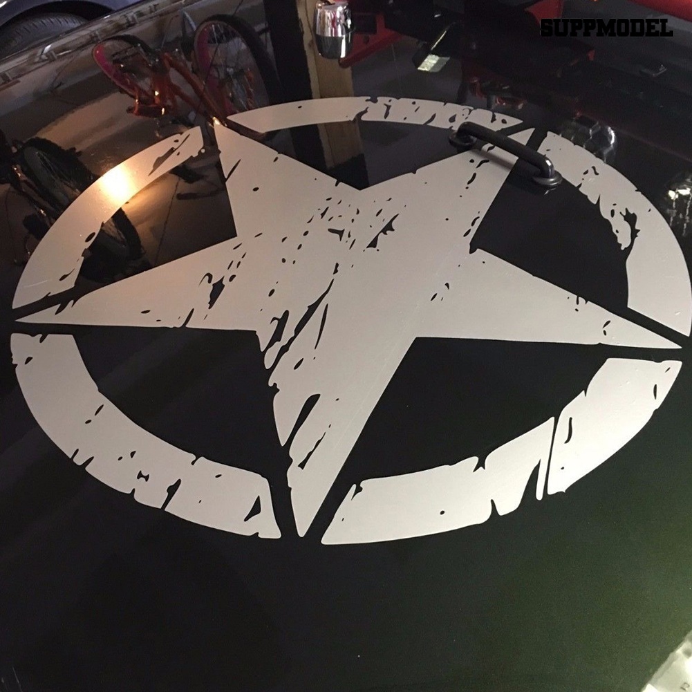 Stiker Vinyl Reflektif Tema Bintang Tentara Untuk Kap Mesin Mobil