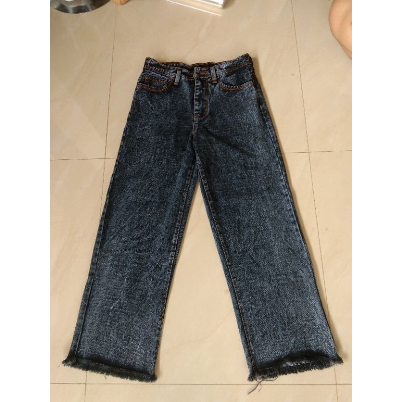 #TERMURAH#JEANS KULOT WANITA  SNOW BLACK&SNOW BLUE-3