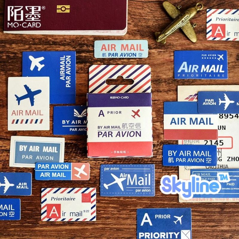 

Sticker Box Kiss Cut Scrap Book Journal Dengan Motif Air Mail Isi 45pcs
