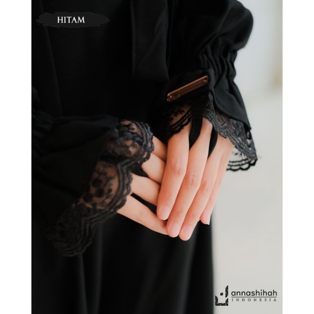 GAMIS YORIS TANGAN RENDA RUMAYYA DRESS EXSLUSIVE  ORIGINAL ANNASIHAH/COD/abaya renda hitam