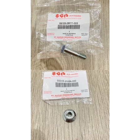 BAUT / MUR NAPGEAR NAP GIR SATRIA FU150 SATRIA 2TAK SMASH SHOGUN 110 SHOGUN SP 125 GSX R GSX S SUZUKI BANDIT SATRIA FU FI INJEKSI NUT SPROCKET GEAR ASLI SUZUKI-1 BAUT + 1 MUR