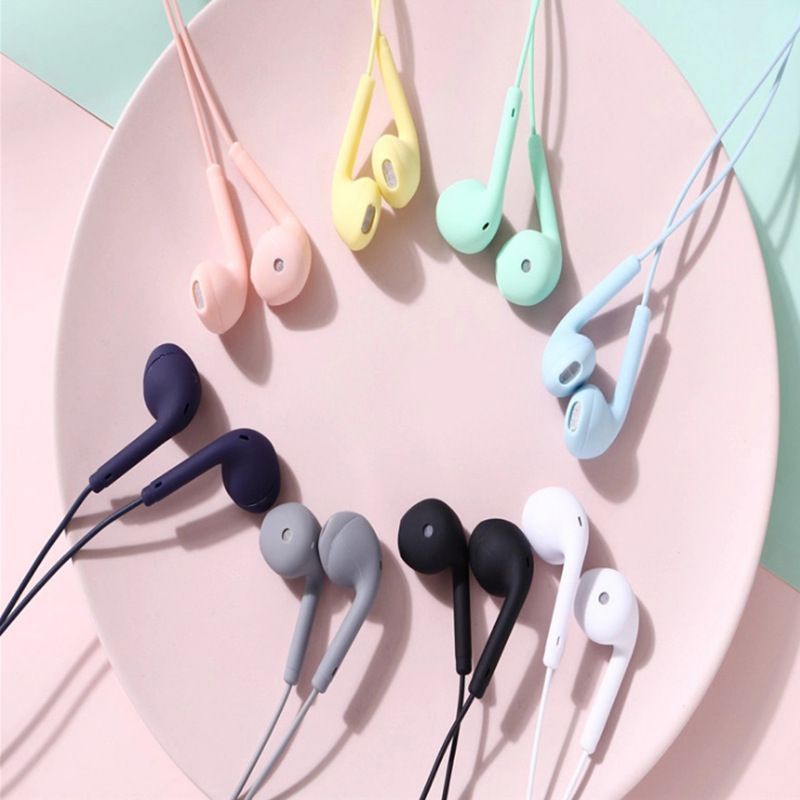 hf/headset/handfree earphone macaron extra bass + music warna warni original