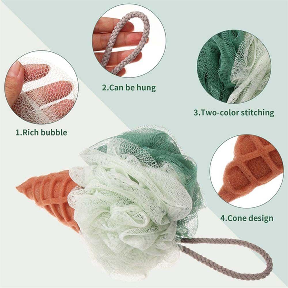 [Elegan] Bola Mandi Rumah Tangga Tubuh Exfoliate Sponge Balls Jaring Lembut Aksesoris Mandi Shower Sponge