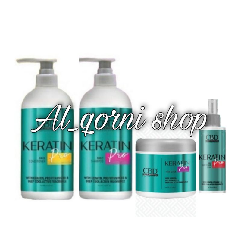 CBD Keratin Pro Daily Paket Shampoo, Conditioner, Hair Mask dan Vitamin Spray Perawatan Rambut Rusak