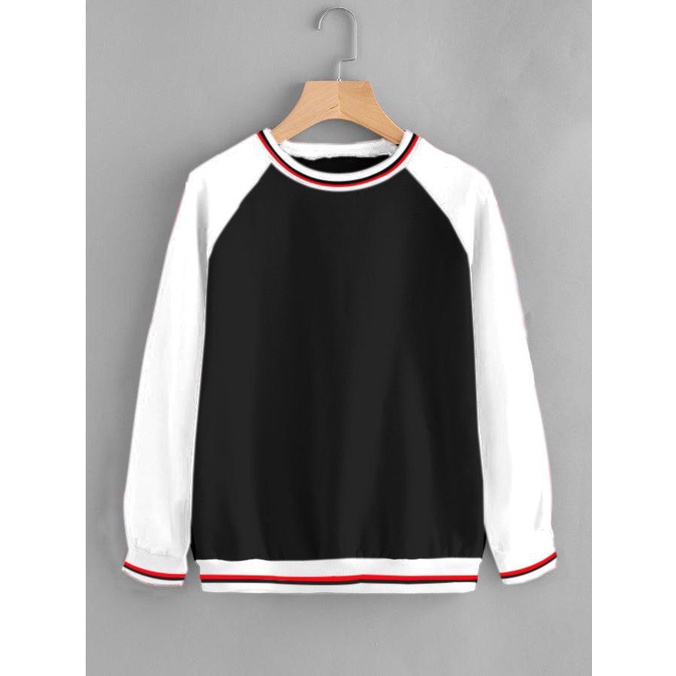 Kaospolos - Sweater polos raglan basic crewneck lengan panjang bahan babyterry berkualitas M L XL