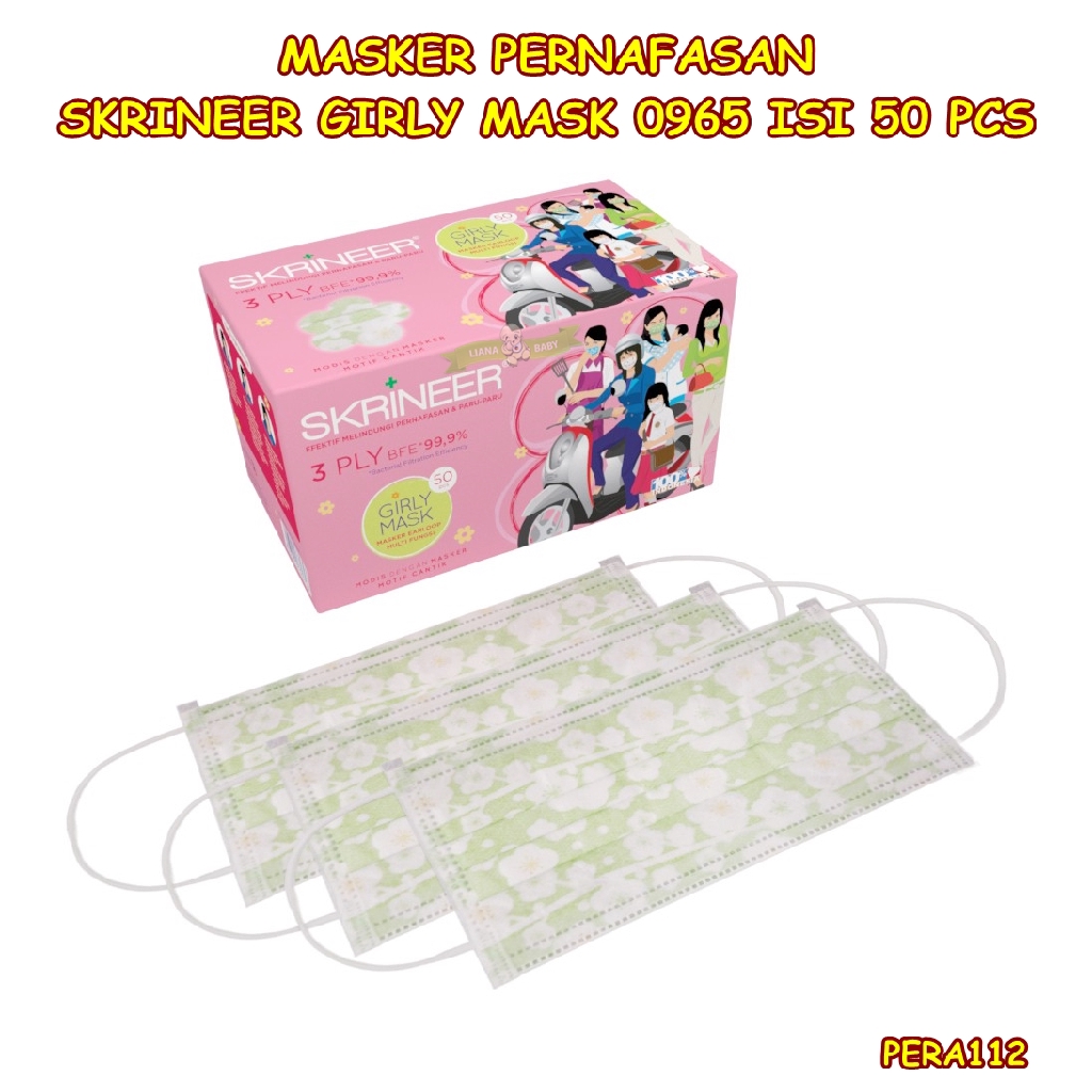 PERA112 MASKER PERNAFASAN SKRINEER HIJAB SAKURA ISI 50 PCS