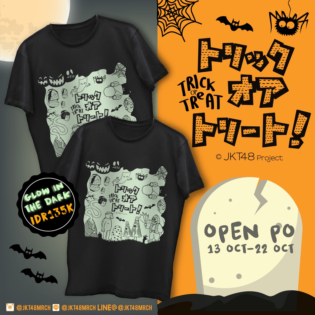 BAJU CASUAL FORMAL  - JKT48 Halloween T-Shirt 2017 - Hitam, S