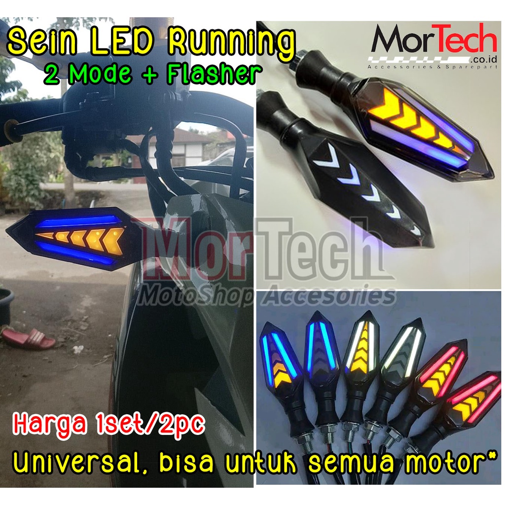 Variasi Lampu Sein LED Running model panah Sen Running Flowing berjalan DRL Senja 2 sisi Aerox Xride