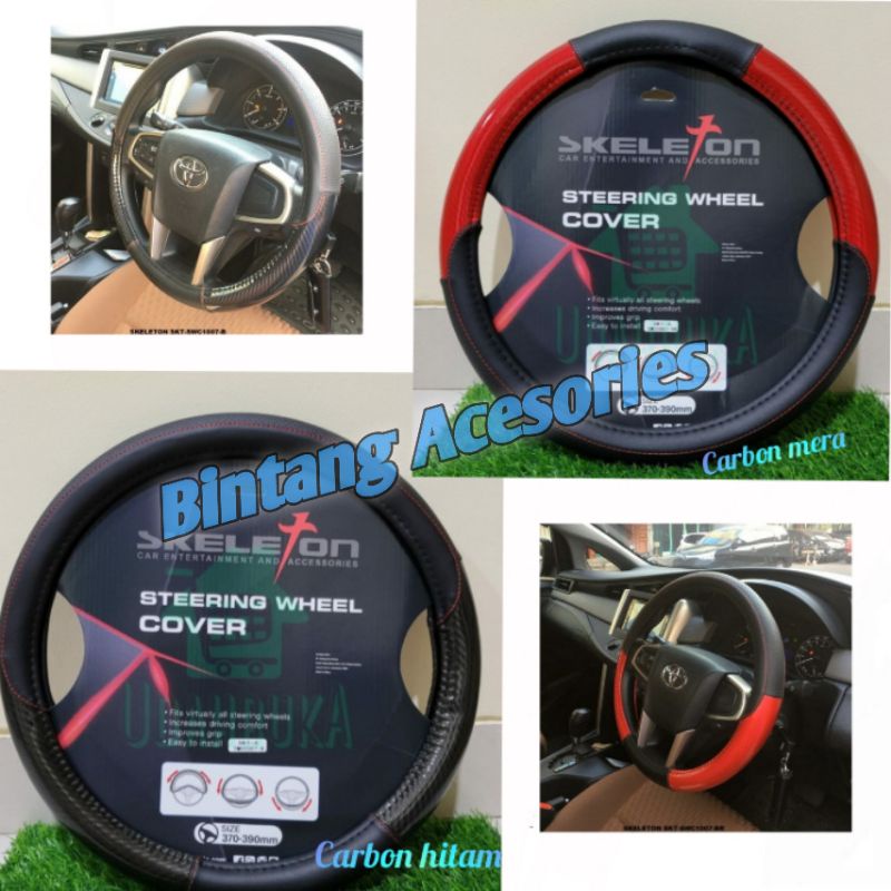 Sarung Stir Mobil FORD FIESTA Motif Carbon