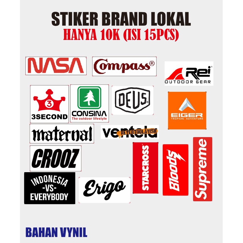 

Stiker clothing brand - stiker laptop - stiker handphone