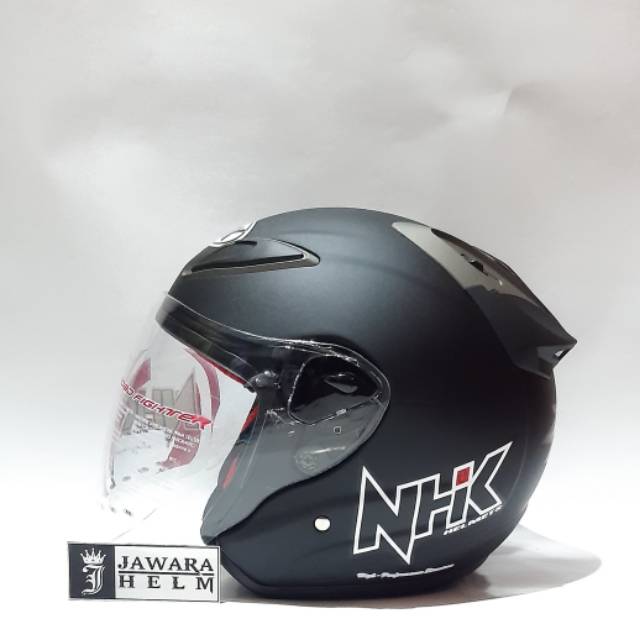 HELM NHK R6 BLACK DOF HITAM DOF