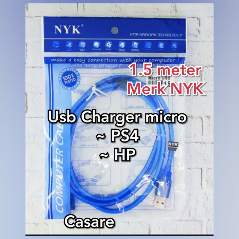 Usb Charger Micro DS4 / HP Merk NYK 1.5m