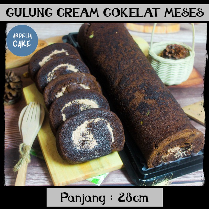 

Bolu Gulung Cokelat Meses PREMIUM | Roll Tart Krim Cokelat Meses