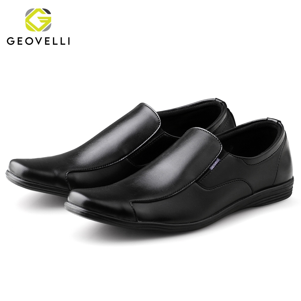 Geovelli G-1945 Sepatu Pria Hitam Sepatu Pantofel Santai Casual Kerja Kuliah Pria Cowok Nikahan