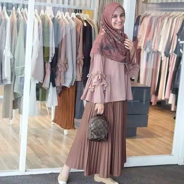 ROK PLISKET PREMIUM /ROK PANJANG MUSLIMROK MAYUNG BAHAN HYGET PREMIUM GRADE A