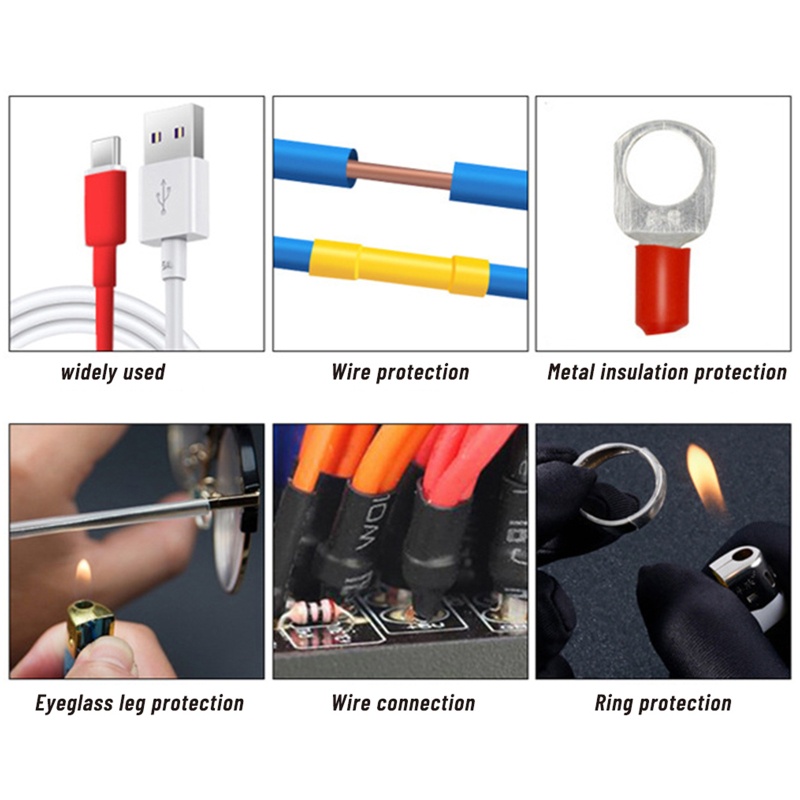 Gro 328pcs ​Heat-Shrink Tube Wire Wrap Cable Sleeve Assortment Ratio 2: 1 Electric Insulation Tube Fast-Heat Shrinkage