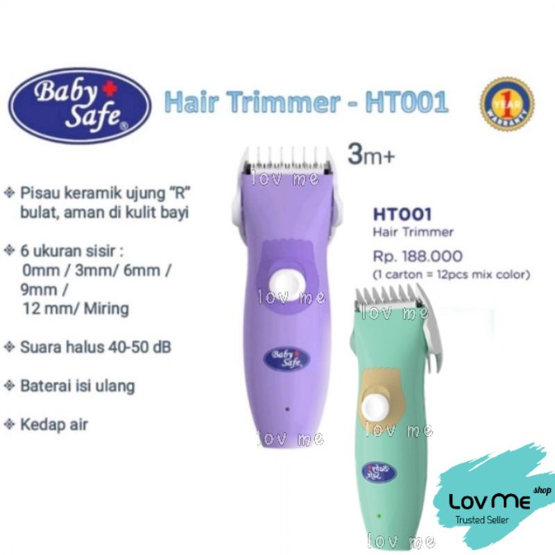 lov me❤️ Baby Safe Hair Trimmer -  Baby Hair Clipper Cukur Rambut Bayi Anak - cukuran bisa kabel/ tanpa kabel wireless HT001