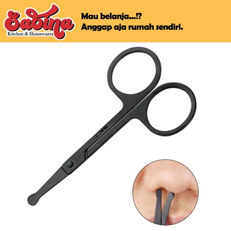 Gunting Cukur Bulu Hidung Kumis Stainless Steel Yasni Hitam