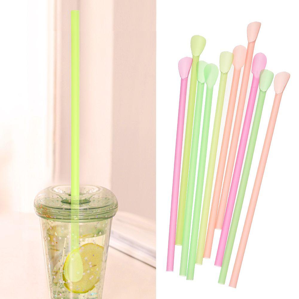 Suyo Sendok Sedotan Sekali Pakai Straight Straw Soft Drinking Supplie 100PCS