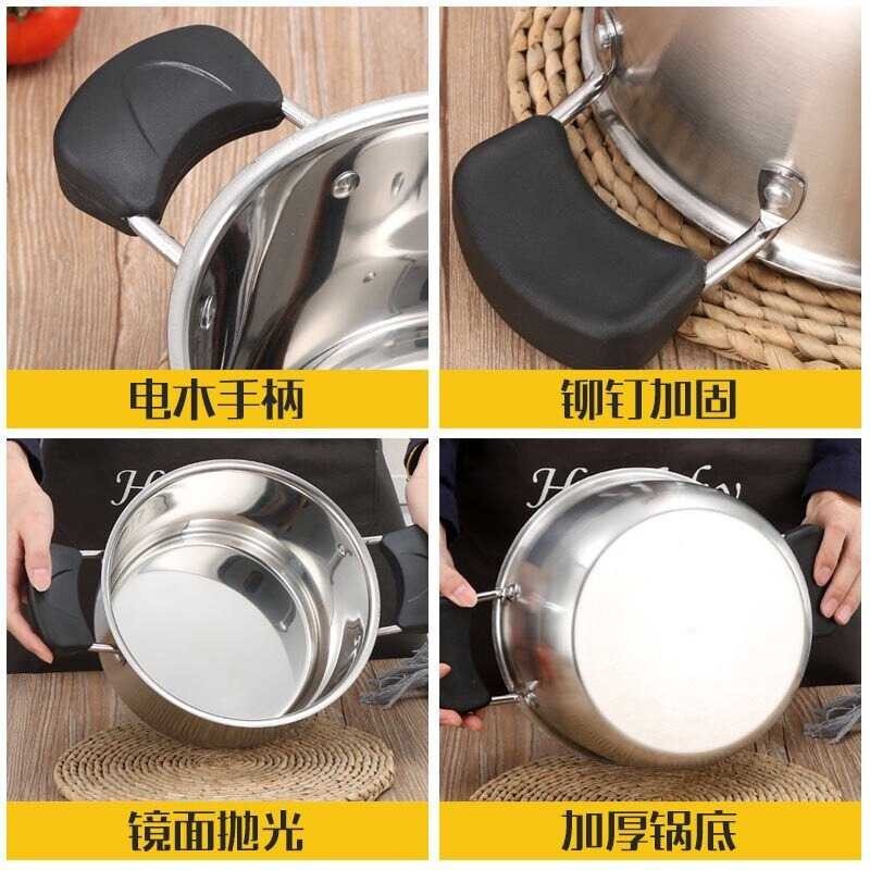 Panci Memasak Rebus Pot Stainless 18cm Tutup Transparan Gagang Panjang