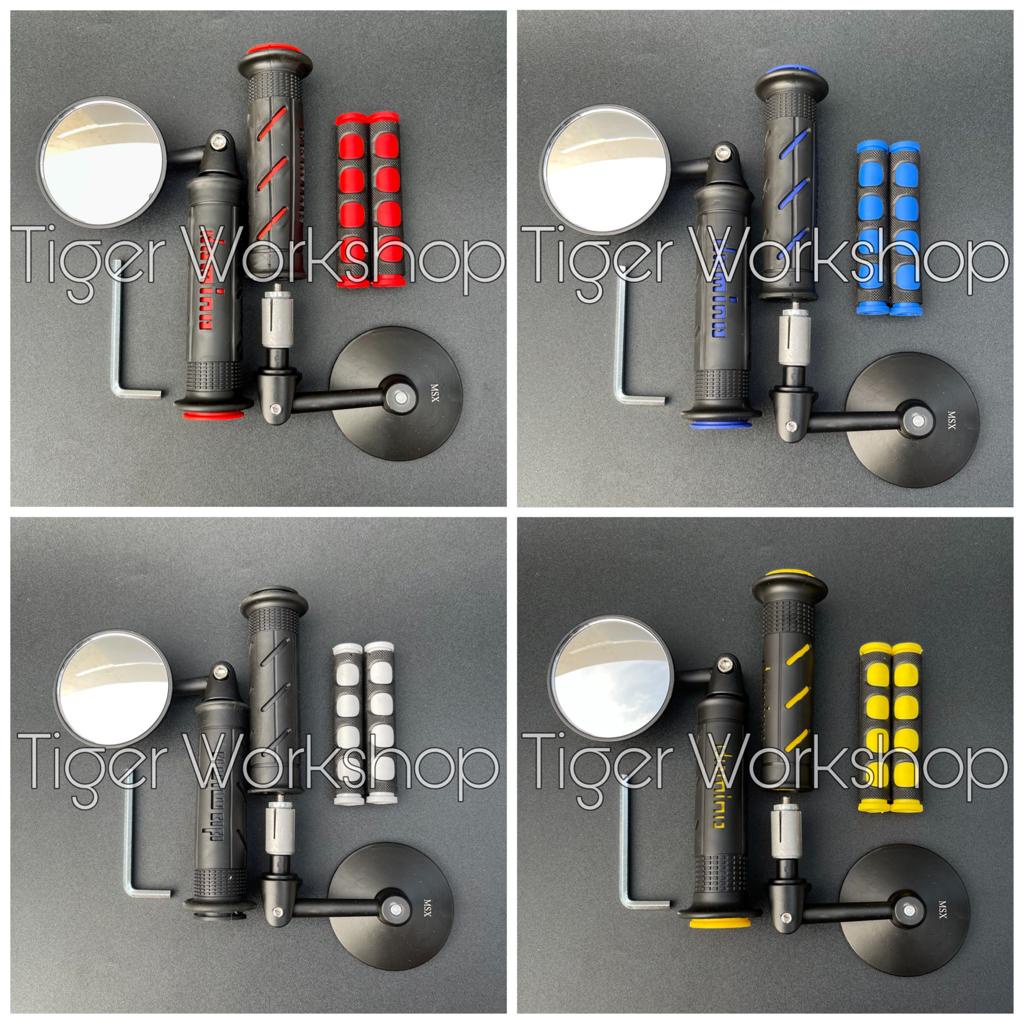 Paket Spion Motor Handgrip Domino Plus Karet Handle Rem Plus Spion Jalu Bar End Universal Semua Motor