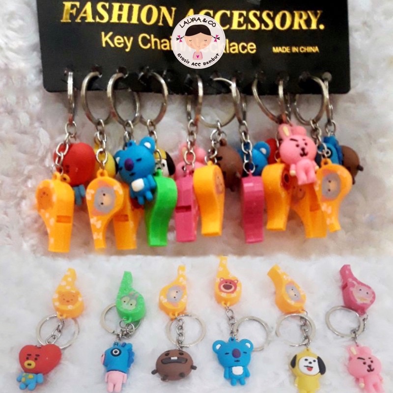 Gantungan Kunci Squid Game BTS BT21 Peluit 12pc Grosir Lusianan Priwit