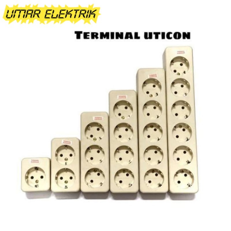 UTICON STOP KONTAK / COLOKAN 1-6 LUBANG, TERMINAL KUNINGAN
