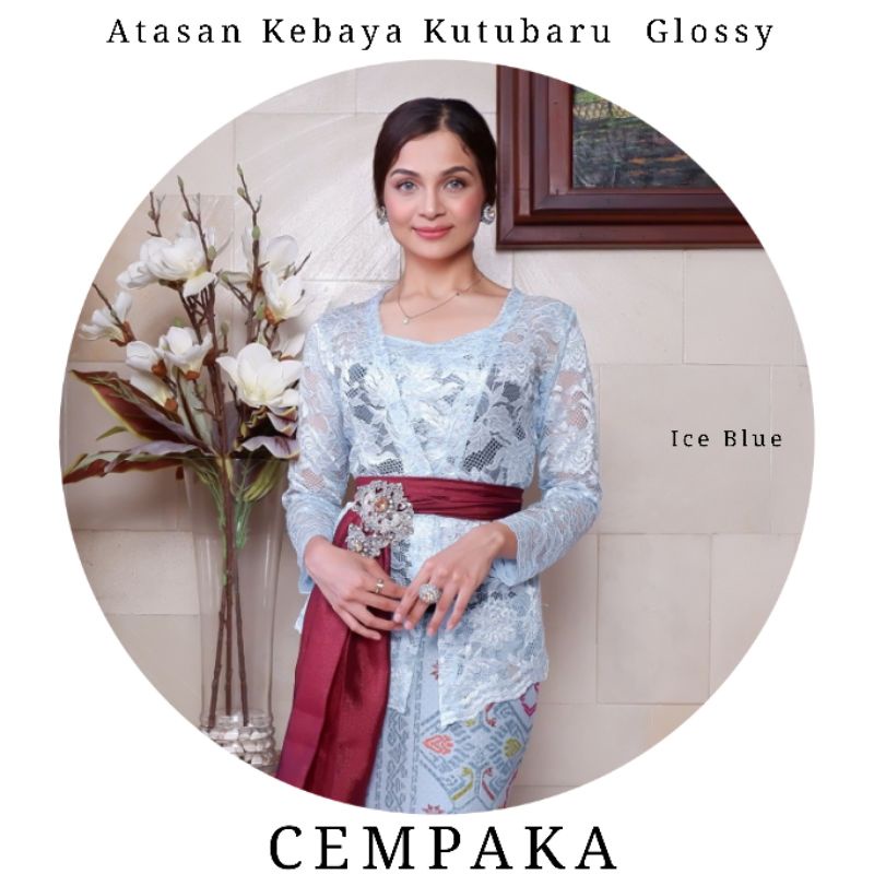 Atasan Kebaya Kutubaru Lengan Panjang Brokat Glossy Cempaka