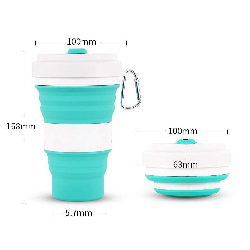 SerbaGrosirMurah CTL Cup Traveling Lipat Collapsible Silicone Foldable gelas 350ML silikon