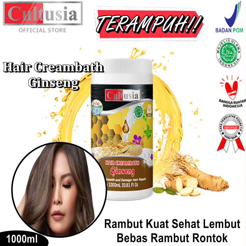 TERAMPUH Perawatan rambut kering dan rontok Creambath cultusia melembutkan rambut 1000ml Original