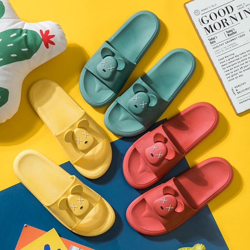  Sandal  Selop  Motif Beruang Bahan Plastik  Anti Slip untuk 