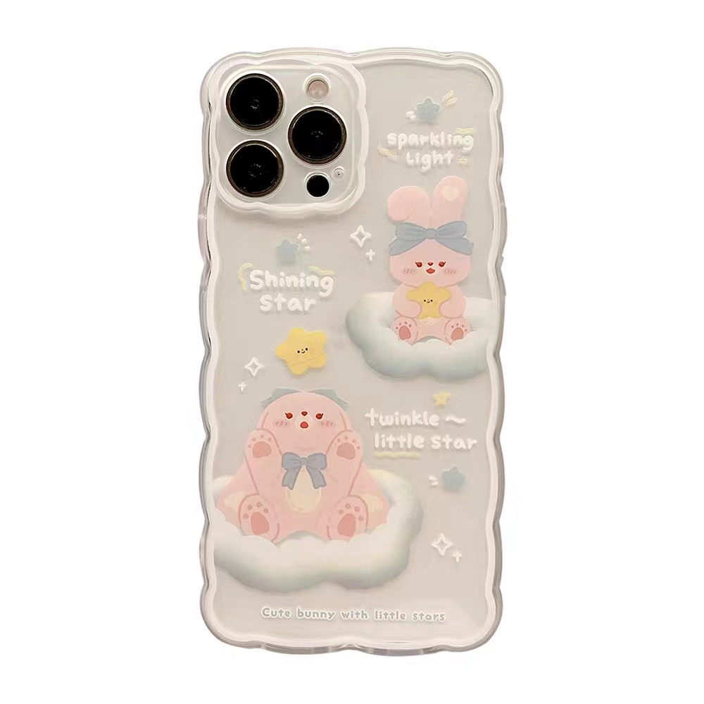 Soft Case Silikon TPU Transparan Motif Kelinci Untuk IPhone 13 12 Mini 11 10 Pro XS Max X XR 8 7 6 6S Plus SE 2020