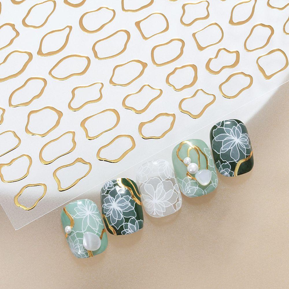 Mxbeauty Cinta Hati Nail Art Stiker Warna-Warni Gadis Berbentuk Tidak Teratur Warna Emas Bronzing Hati DIY Dekorasi Kuku