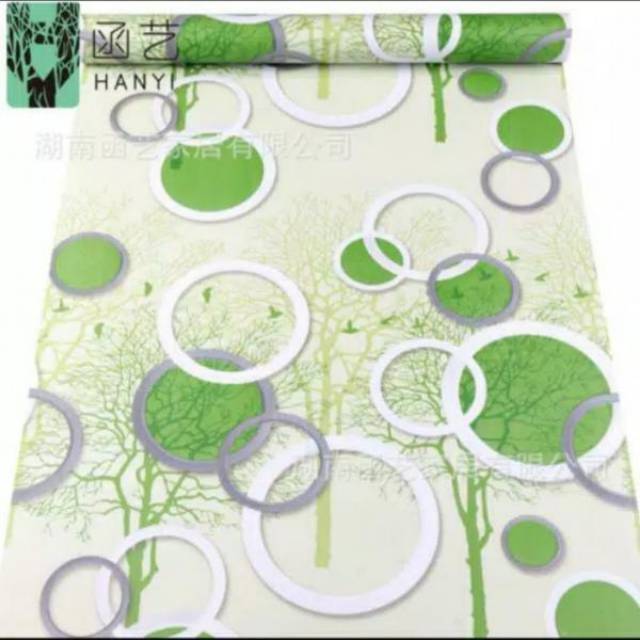 Wallpaper dinding daun hijau, ungu