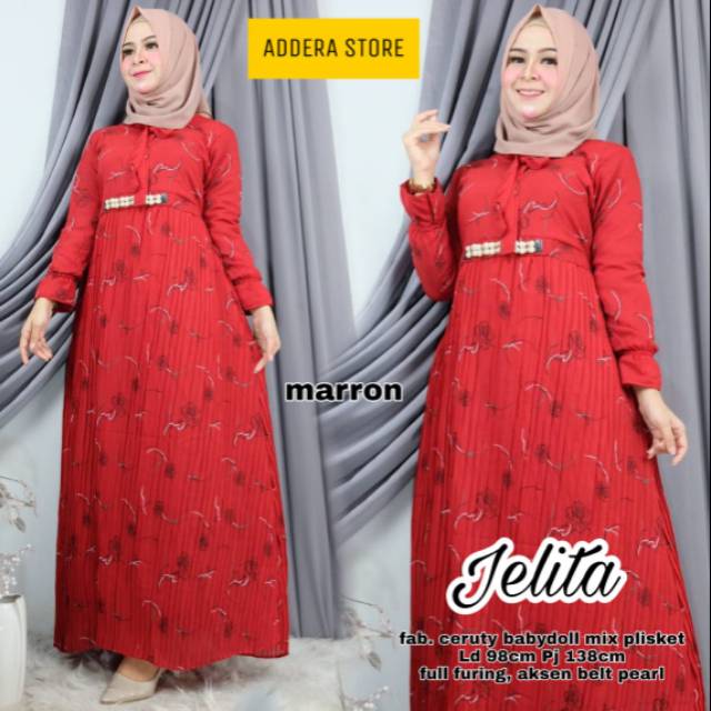 GAMIS PLISKET / DRESS JELITA PLISKET / GAMIS  ceruti babydoll plisket