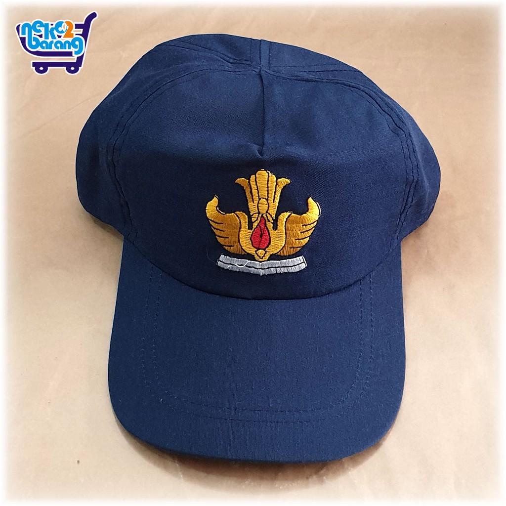 Topi Seragam SMP Biru (Bahan Famatex - Rell)