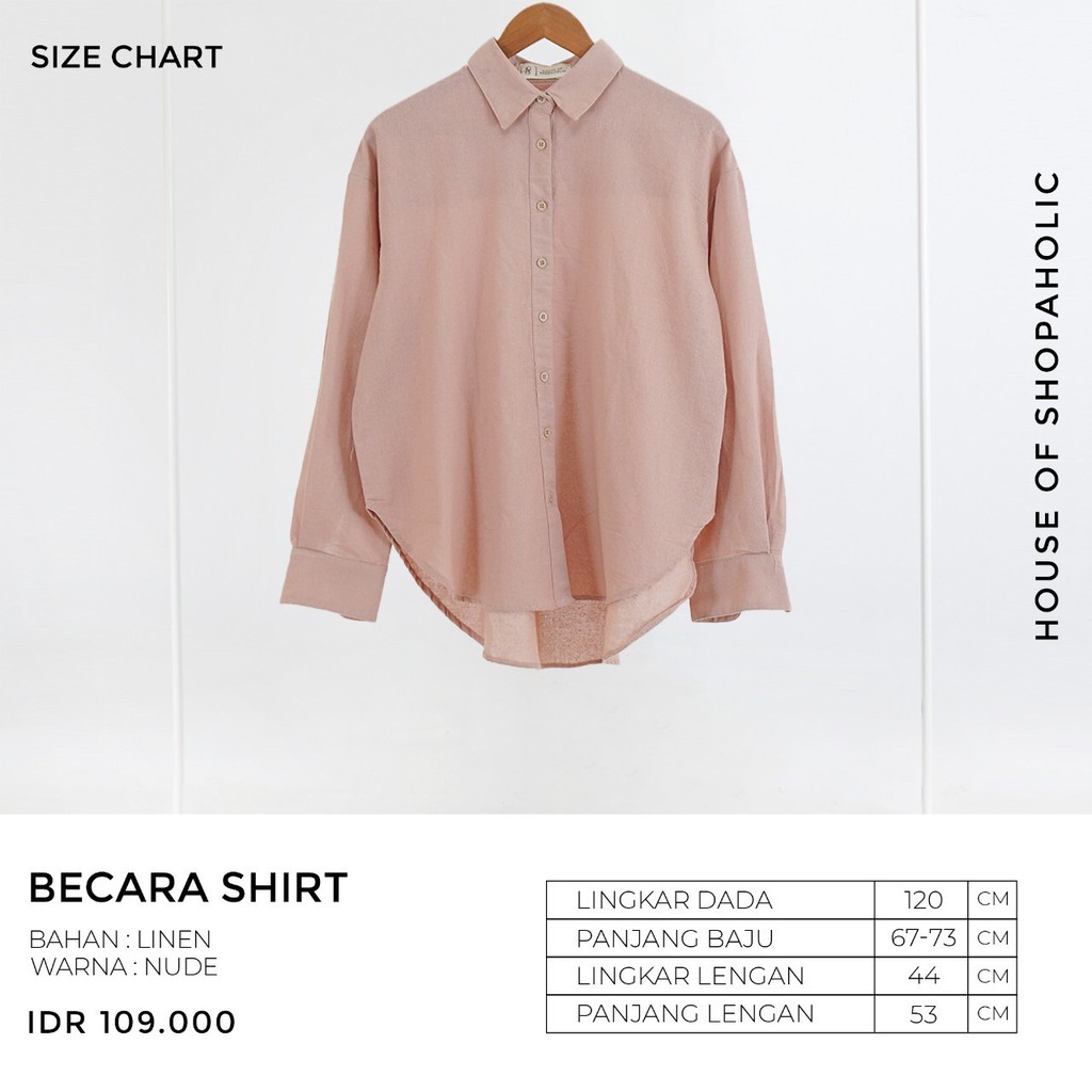 Hosofshopaholic - BECARA SHIRT - Pakaian Wanita - Atasan - Basic Shirt - Kemeja Wanita - Kemeja Linen - Allsize-6