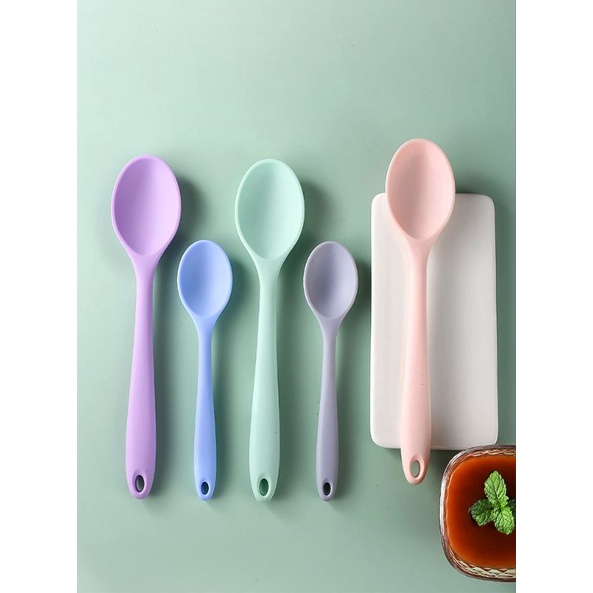 small silicone cooking spoonela / sendok oval kecil tebal 21cm