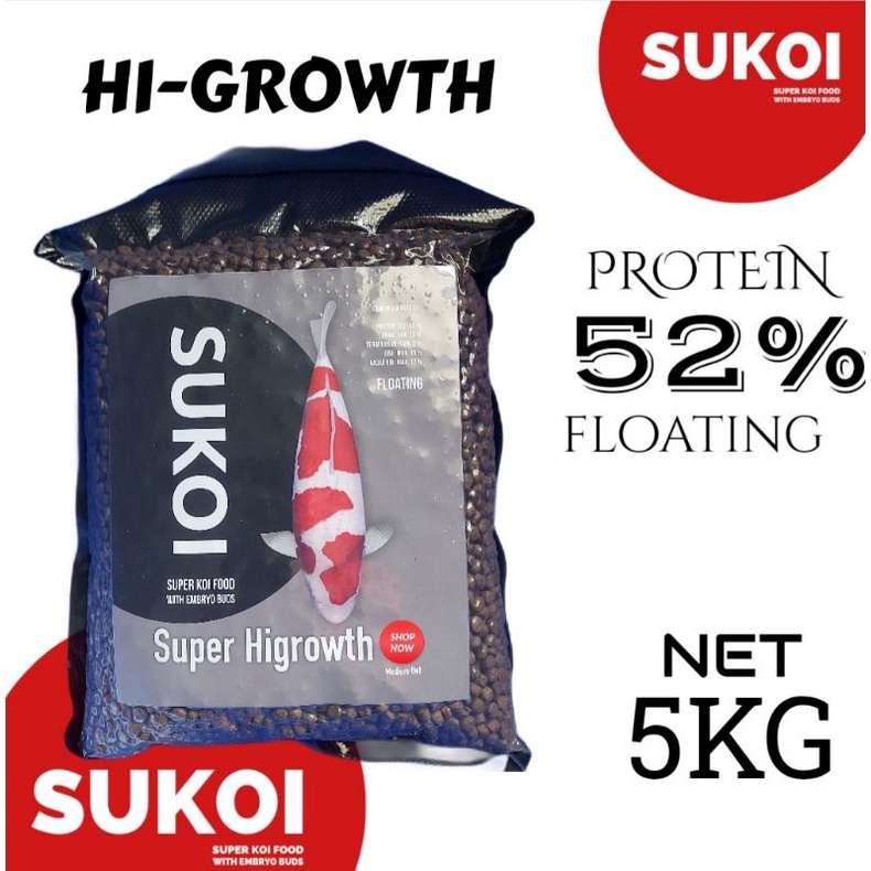 Sukoi Pakan koi 5kg Hi growth