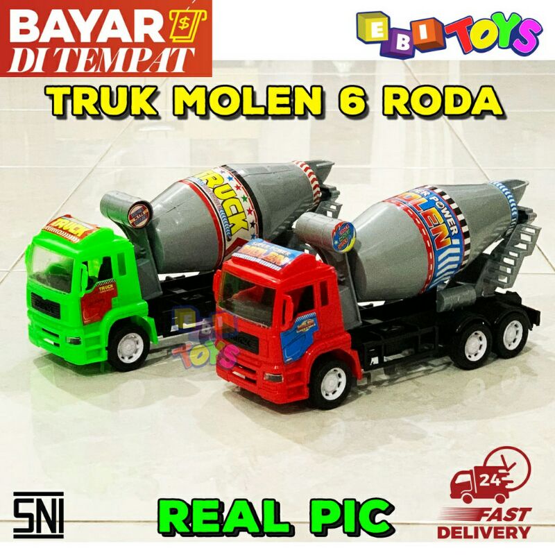 ( BISA COD ) Mainan Truk Molen Truck Molen Pasir Dengan 6 Roda Bisa Jalan Lucu dan Murah