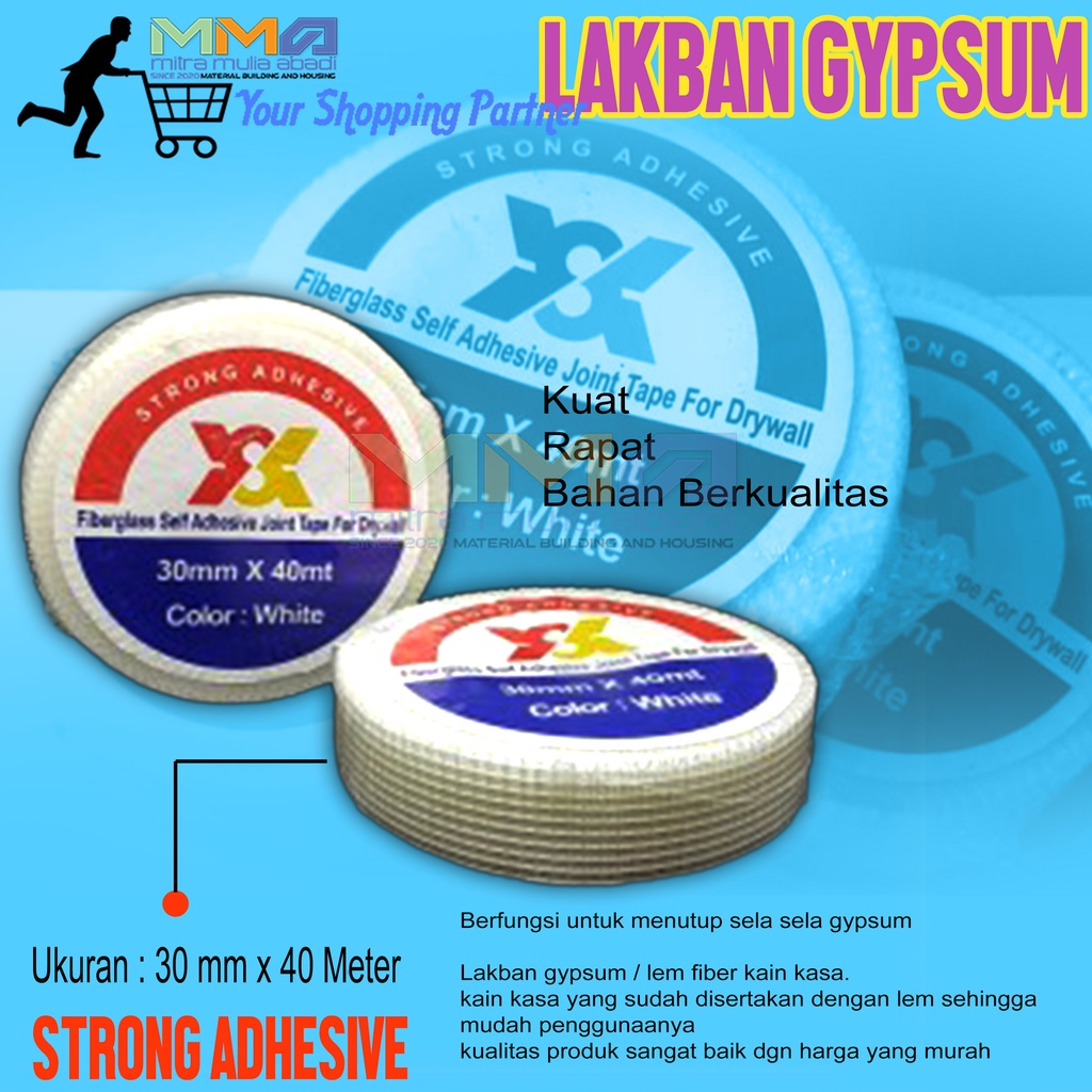 Lakban Gypsum solasi Gipsum 30mmx40m