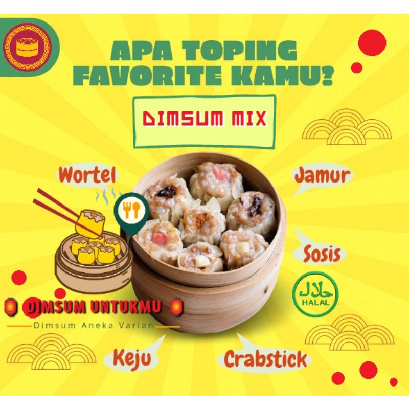 

TERLARIS !!! DIMSUM MIX HALAL MURAH ENAK AYAM > 90 % (GRATIS SAUS DIMSUM MURNI) KWALITAS RASA DIMSUM UNTUKMU MINIMAL 50 PCS (per PACK)