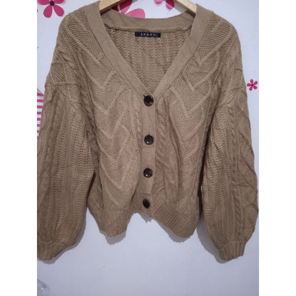 Cardigan rajut kepang / cable knitt